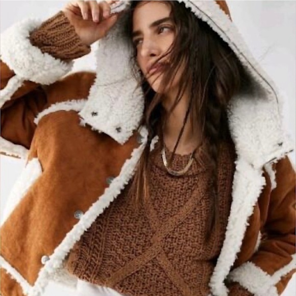 NWT Free People Vegan Exchange Shearling Jacket - S, M & L - Picture 2 of 10